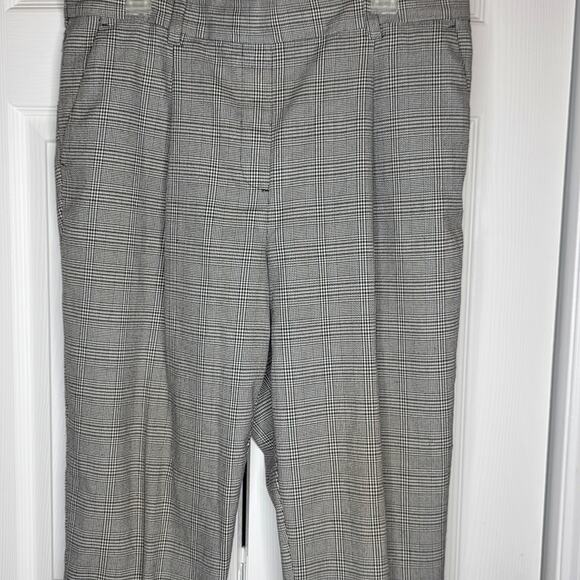 Loft Pull On Style Houndstooth Plaid Cropped Dress Pants Sz Large - Picture 4 of 11